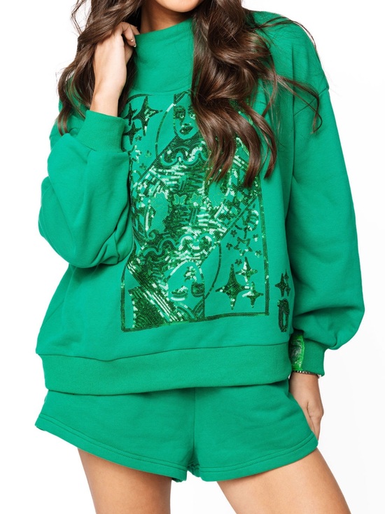 QUEEN OF SPARKLES Tops - Queen of Sparkles Green Queen Card Set(M TOP/ S BOTTOM)